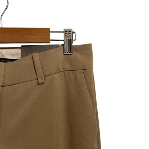 Ann Taylor Signature Fit Trouser Leg Pants Khaki Tan Size 0 Dress Pants Business - Picture 2 of 6
